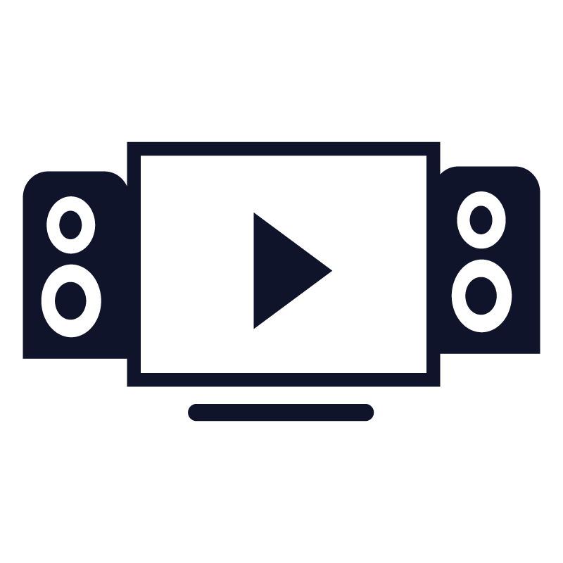 Custom Audio Video Blue Icon